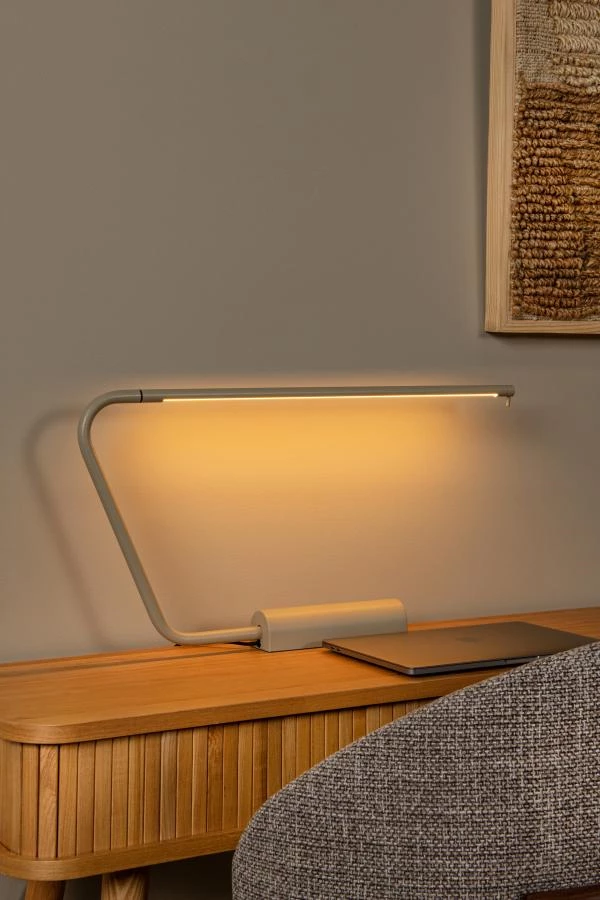 Lucide MADISON - Lampe de bureau - LED Dim to warm - 1x6,5W 2600K/2800K - Taupe - ambiance 1